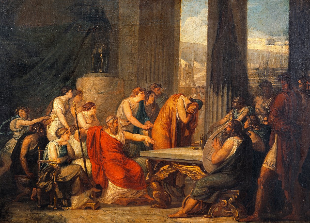 Odysseus u Alkinova dvora od Francesca Hayeze (1791-1882), olej na plátně, 69x98 cm od Francesco Hayez