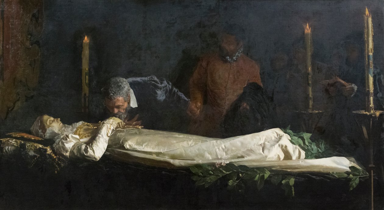 Michelangelo na smrtelné posteli Vittoria Colonna od Francesco Jacovacci