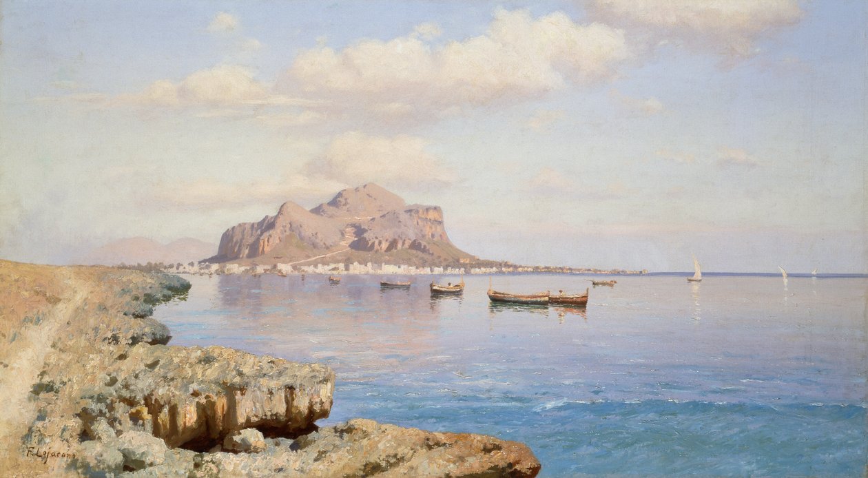 Pohled na Palermo, Francesco Lojacono (1838-1915), olej na plátně, 50,5x91,5 cm od Francesco Lojacono