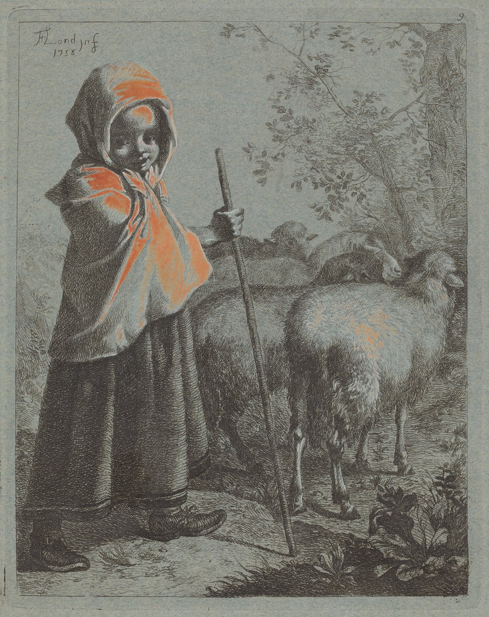 Dětská pastýřka se stádem, 1758. od Francesco Londonio