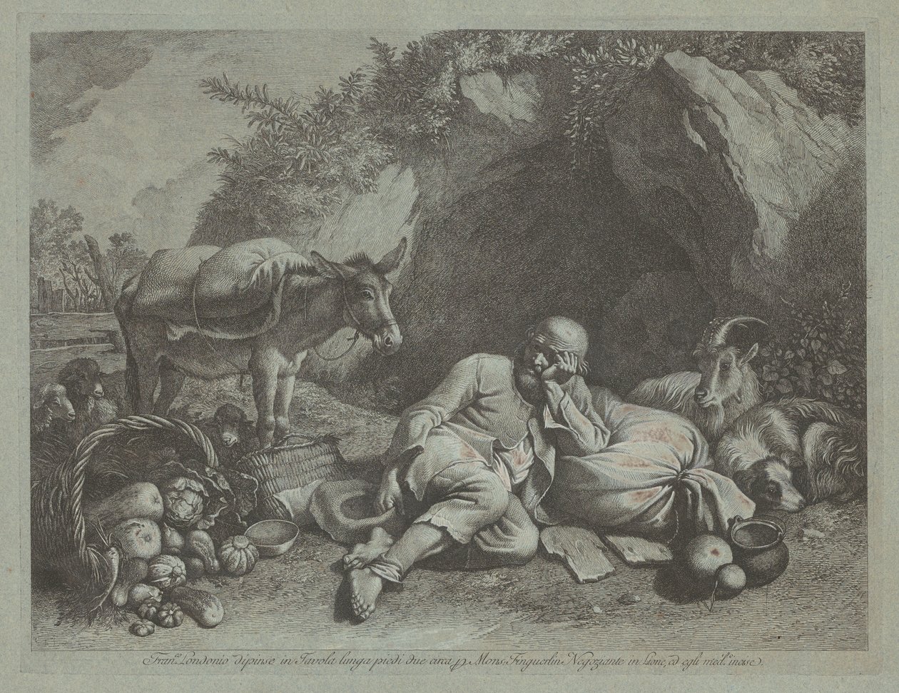 Starý muž opřený o pytel, pravděpodobně po roce 1767. od Francesco Londonio