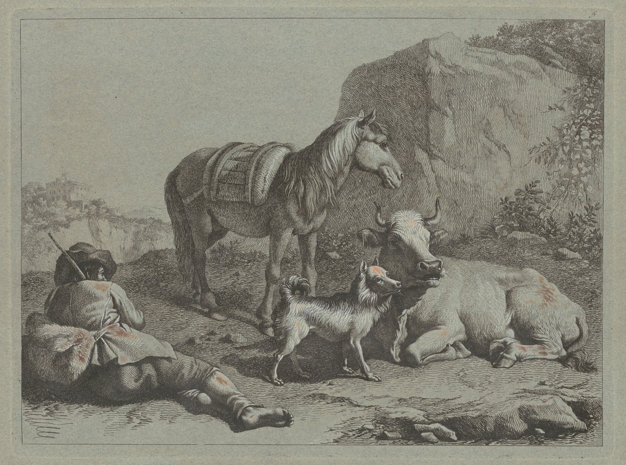 Ležící ovčák s pytlem, c. 1763. od Francesco Londonio