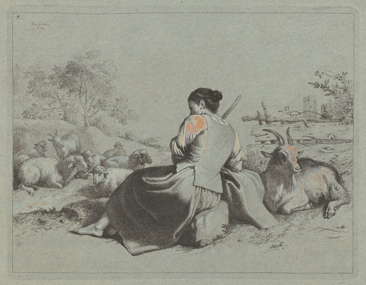 Sedící pastýřka, 1762. od Francesco Londonio