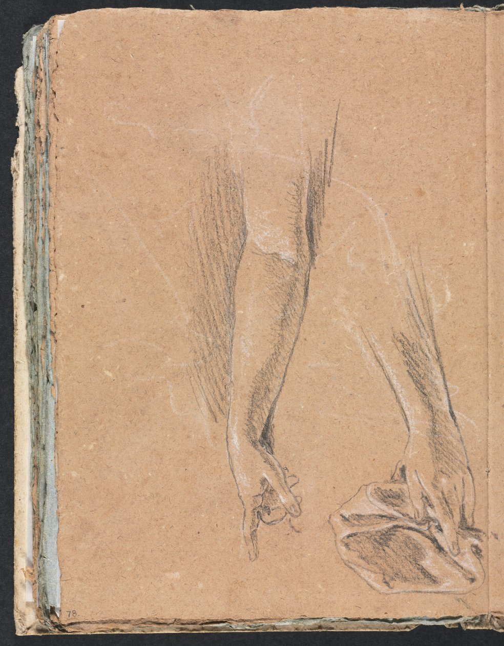Verona Sketchbook: Paže a ruce se závěsem strana 78, 1760. od Francesco Lorenzi