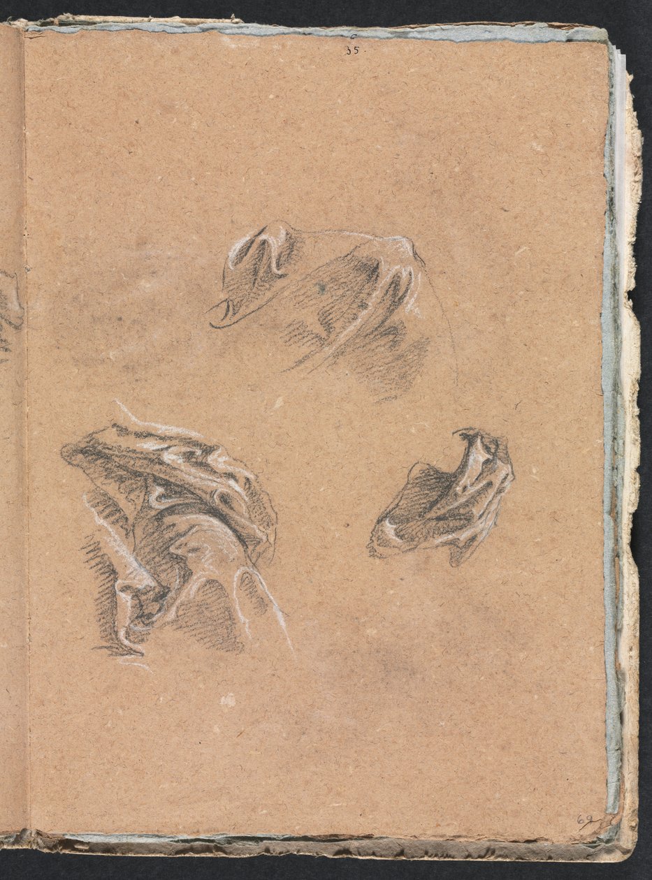 Verona Sketchbook: Drapery Studies strana 69, 1760. od Francesco Lorenzi