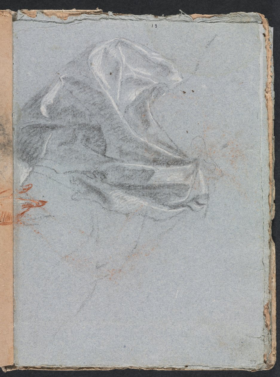 Verona Sketchbook: Drapery study strana 37, 1760. od Francesco Lorenzi