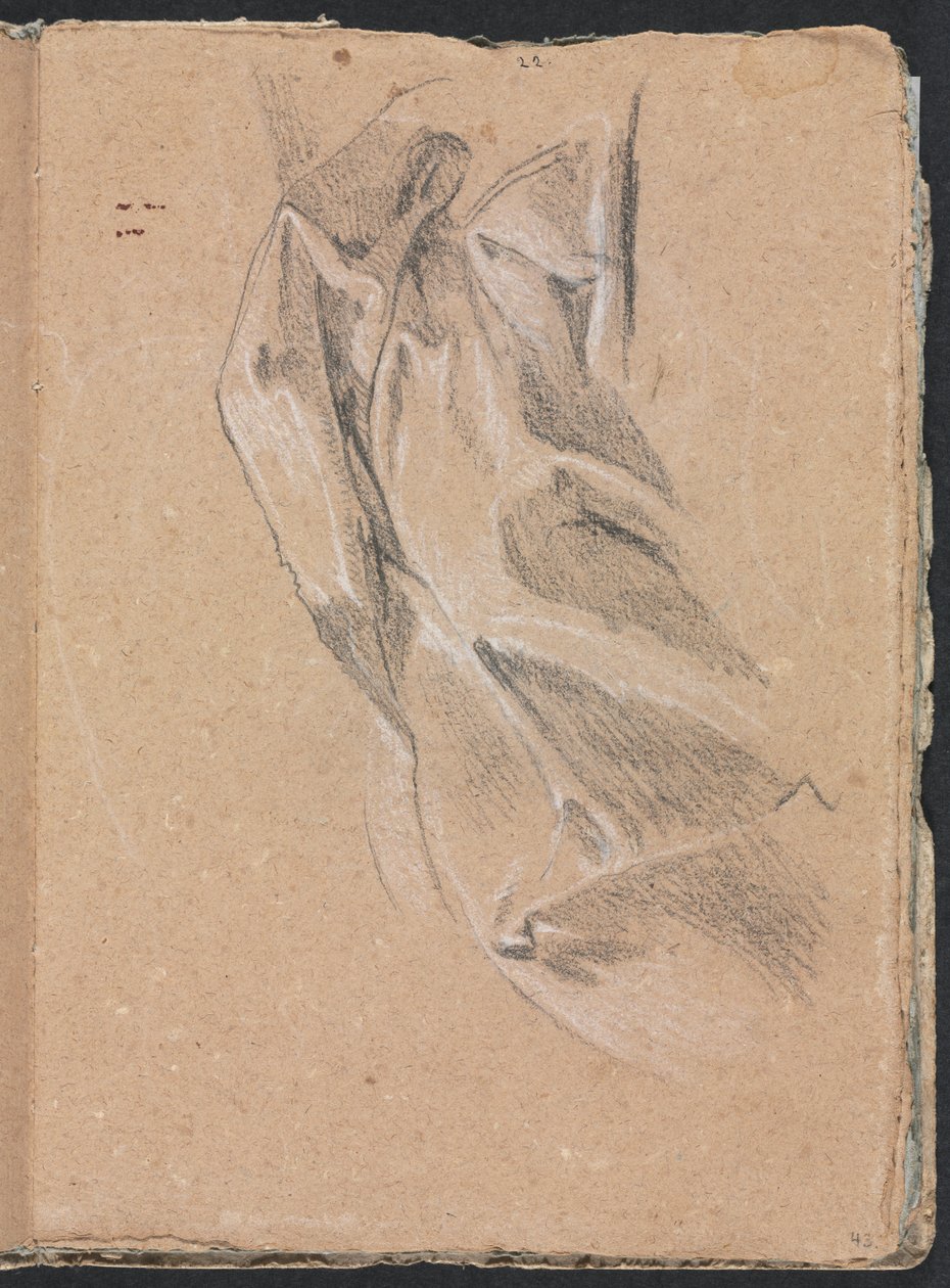 Verona Sketchbook: Drapery study strana 43, 1760. od Francesco Lorenzi