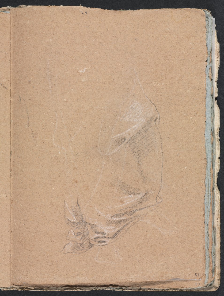 Verona Sketchbook: Drapery study strana 57, 1760. od Francesco Lorenzi