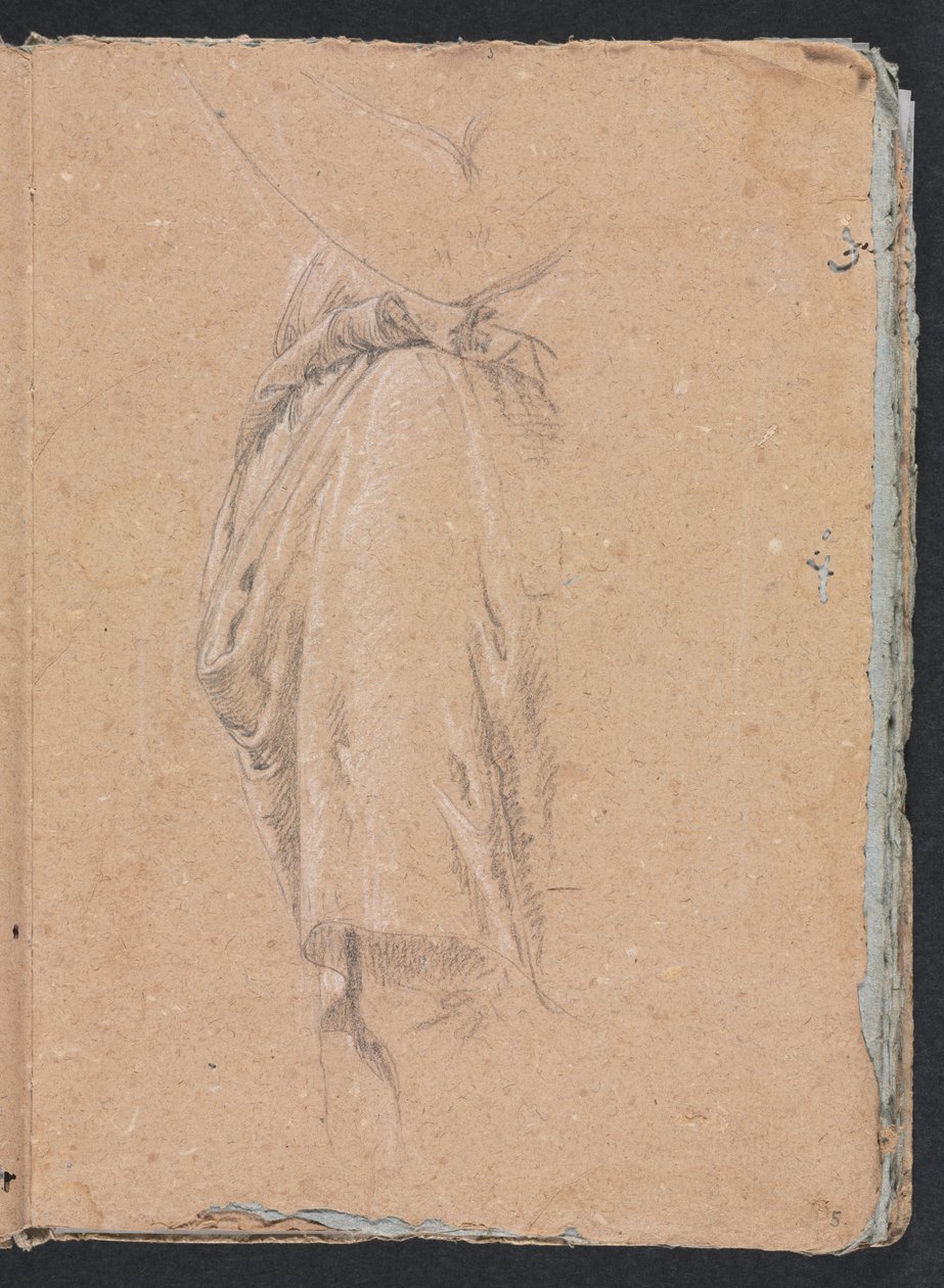 Verona Sketchbook: Drapery study with loket page 5, 1760. od Francesco Lorenzi