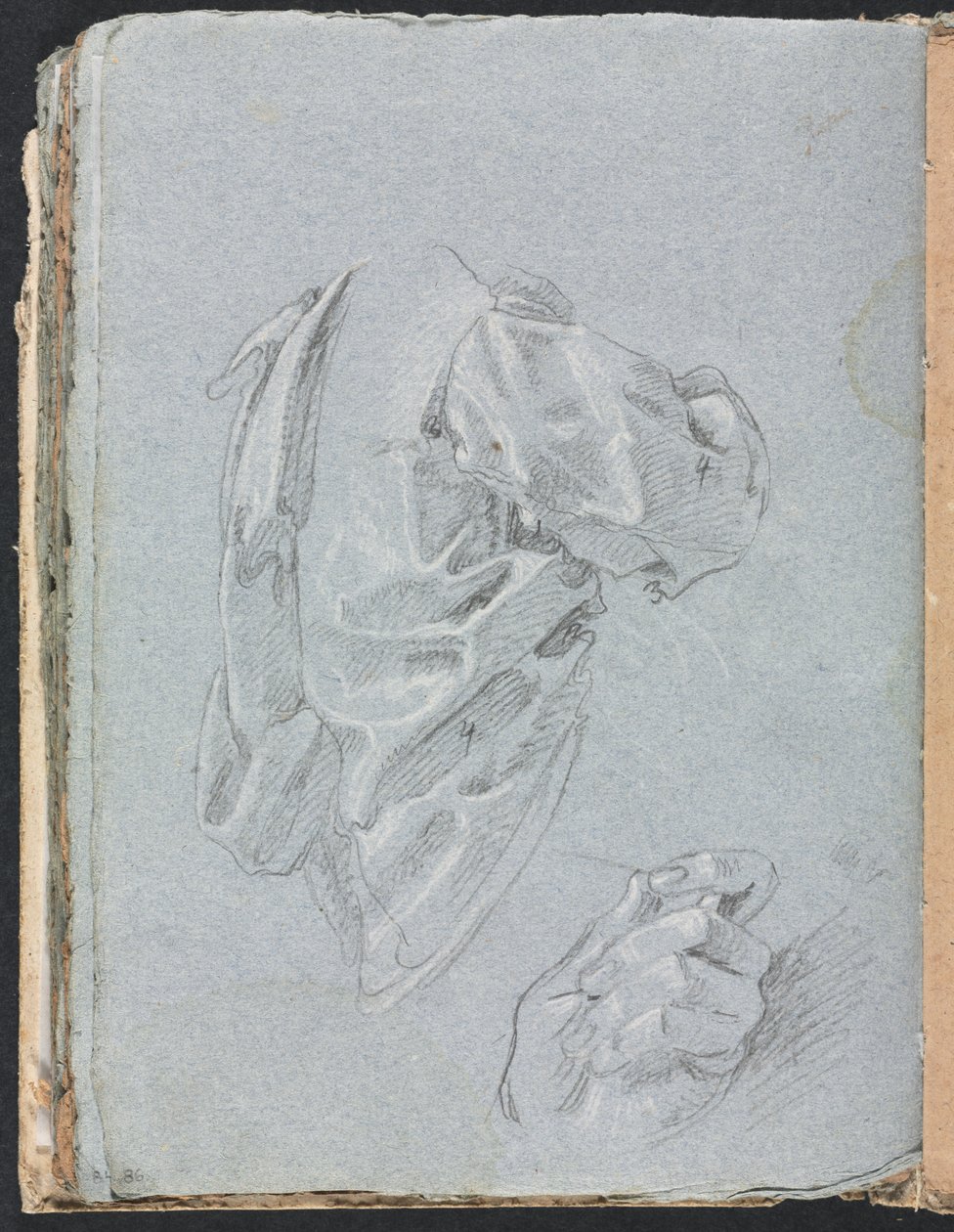 Verona Sketchbook: Studie sukna levou rukou (strana 86) od Francesco Lorenzi