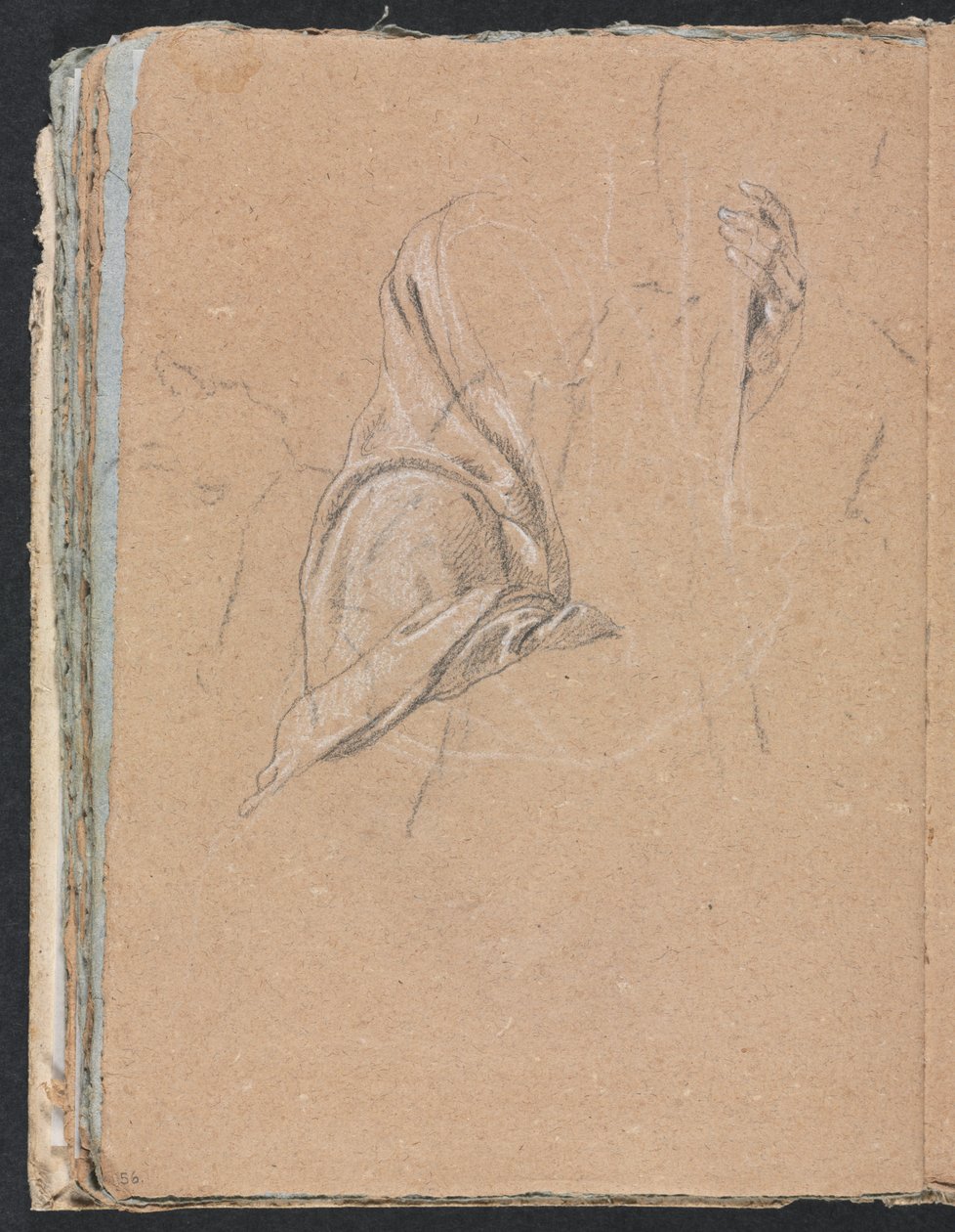 Verona Sketchbook: Drapery study s levou stranou, strana 56, 1760. od Francesco Lorenzi