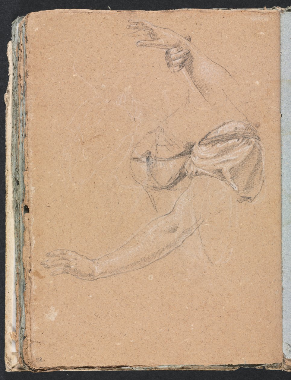 Verona Sketchbook: Ženské paže a ruce se závěsem strana 82, 1760. od Francesco Lorenzi