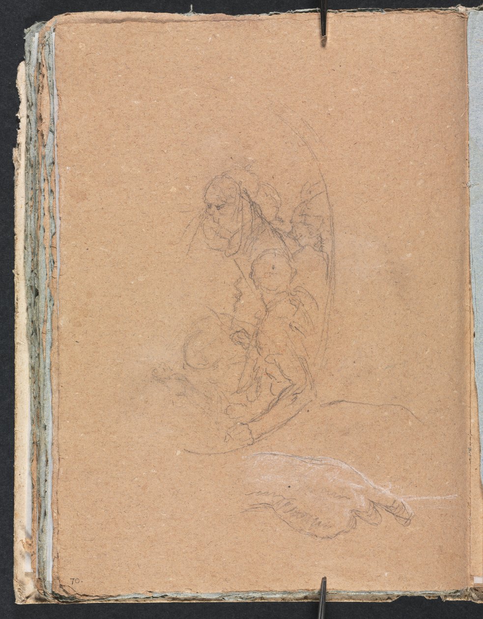Verona Sketchbook: Figurky v rondelu se studií ruční strany 70, 1760. od Francesco Lorenzi