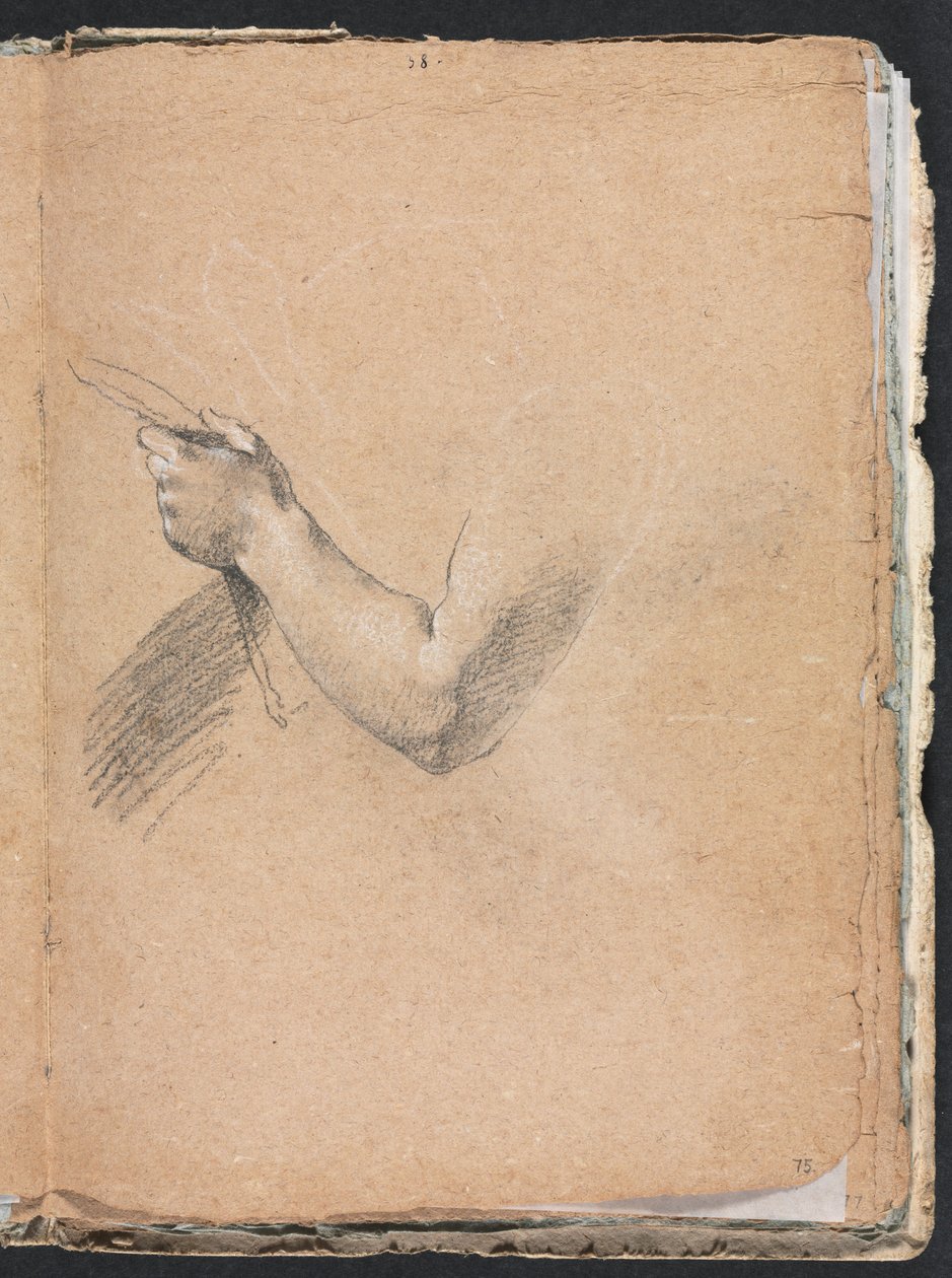 Verona Sketchbook: Levá paže a ruka strana 75, 1760. od Francesco Lorenzi