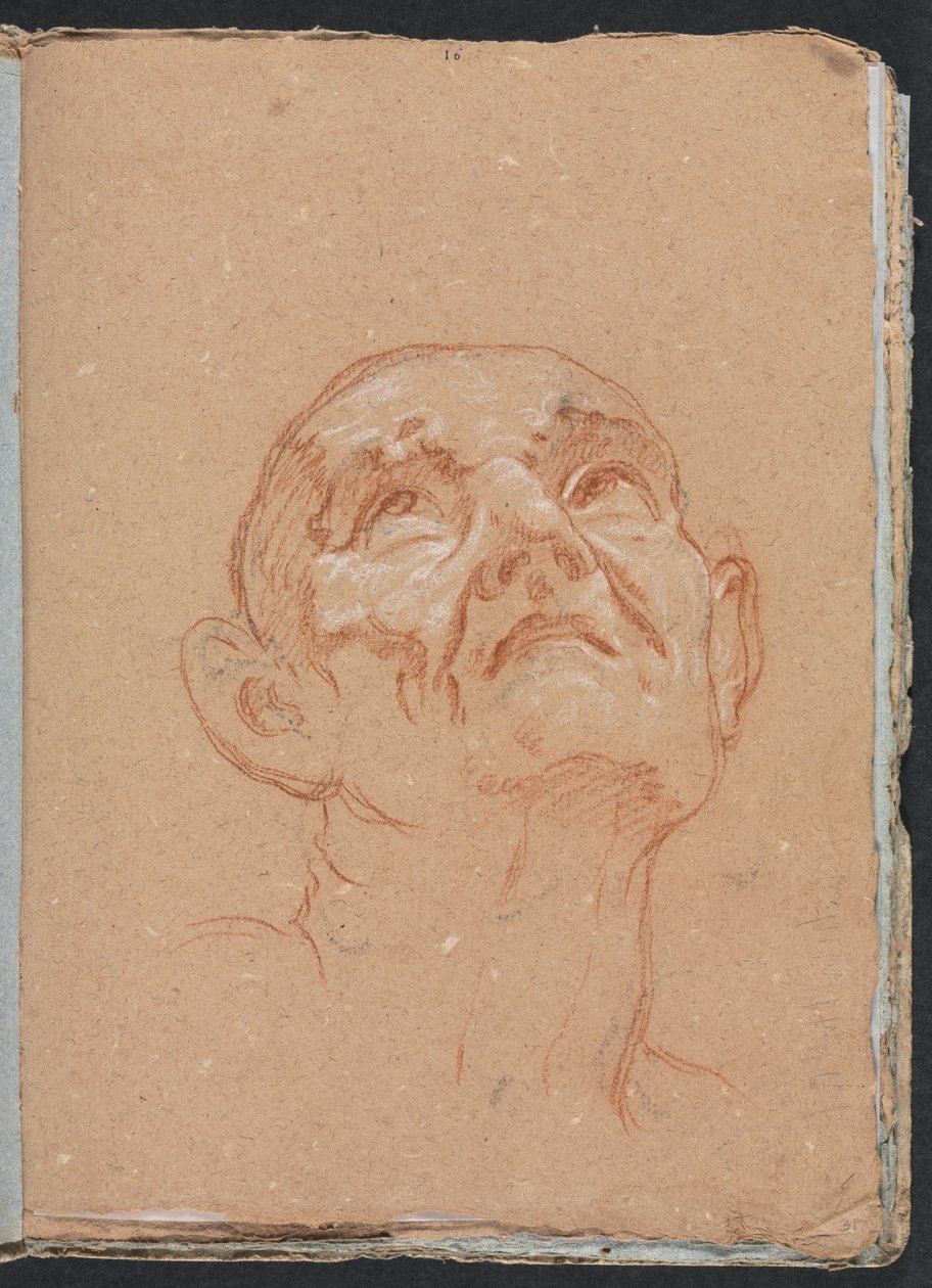 Verona Sketchbook: Mužská hlava strana 31, 1760. od Francesco Lorenzi