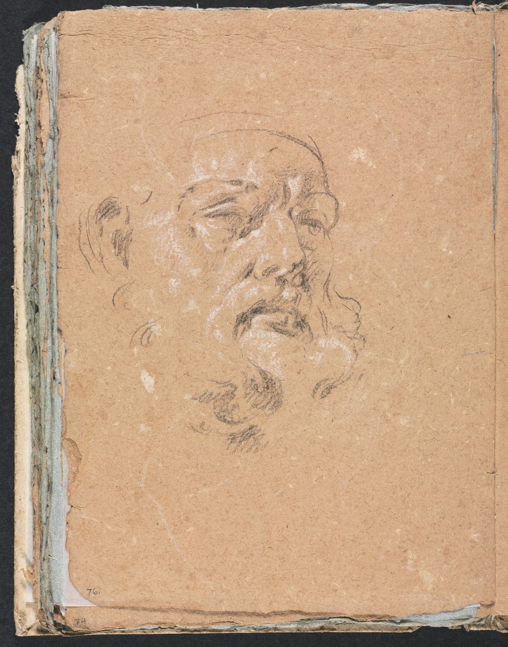 Verona Sketchbook: Mužská hlava strana 76, 1760. od Francesco Lorenzi
