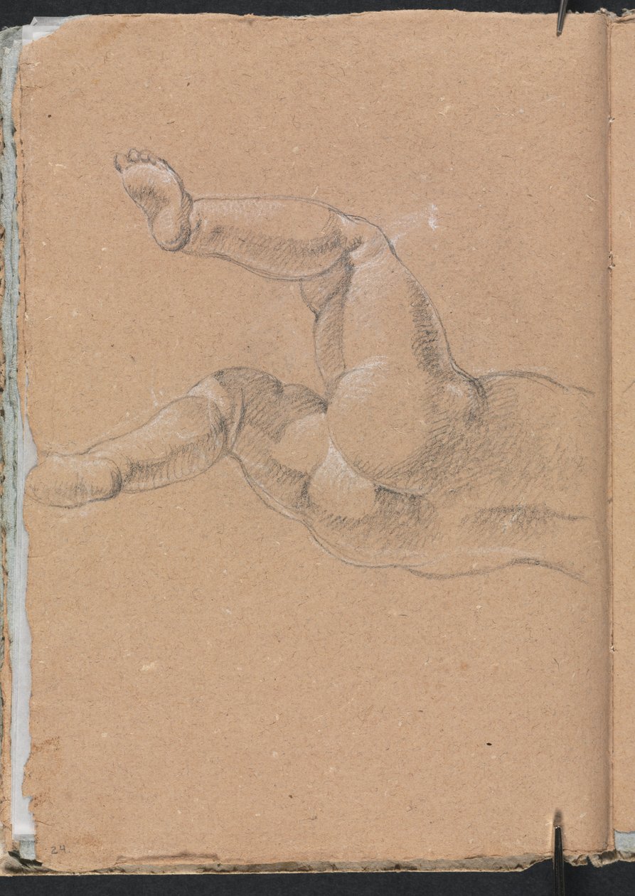 Verona Sketchbook: Putto spodní polovina těla strana 24, 1760. od Francesco Lorenzi