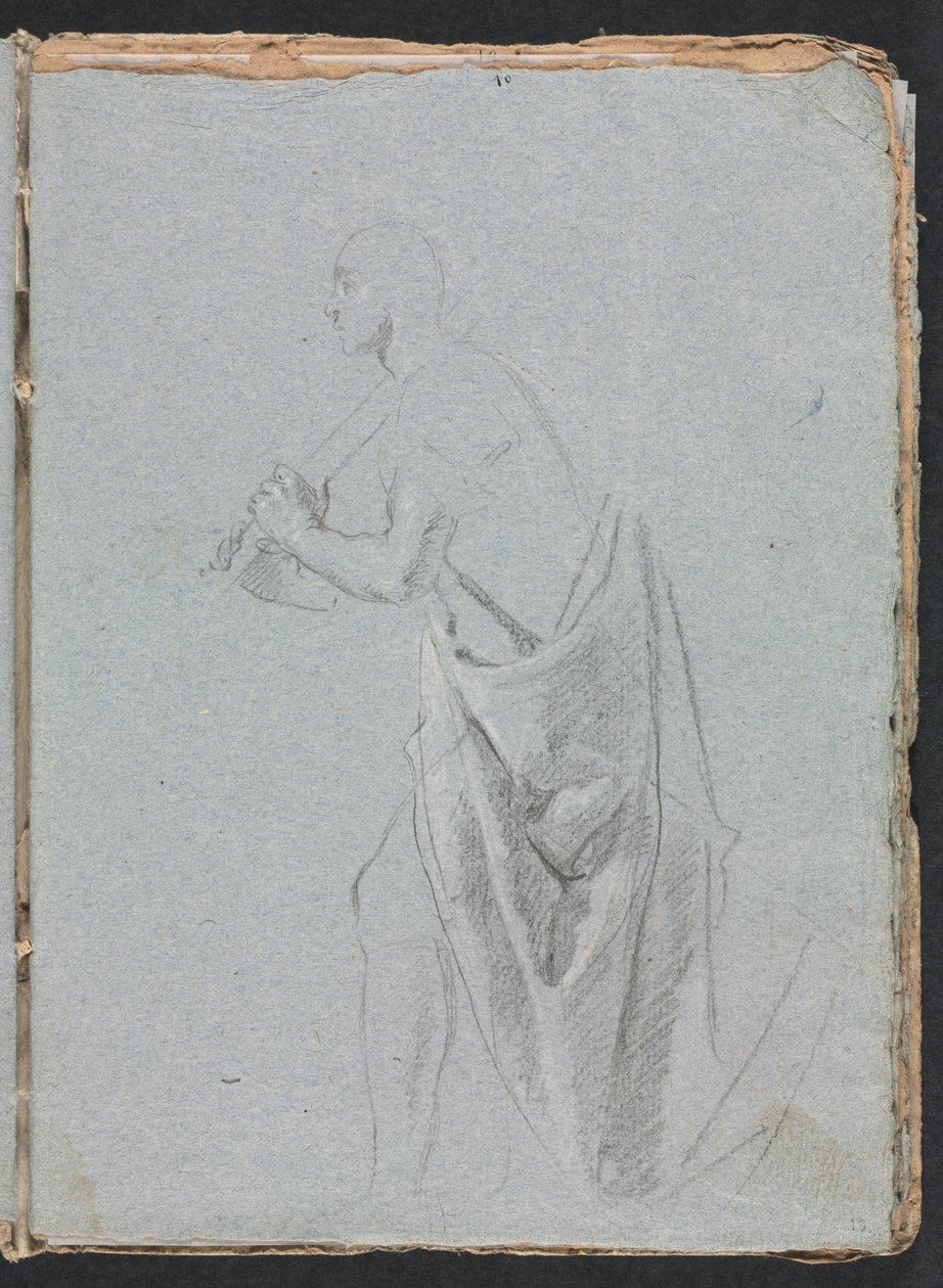 Verona Sketchbook: Stojící muž se závěsy (strana 19) od Francesco Lorenzi
