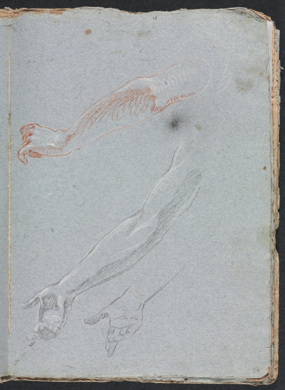Verona Sketchbook: Study of hands and arms page 29, 1760. od Francesco Lorenzi