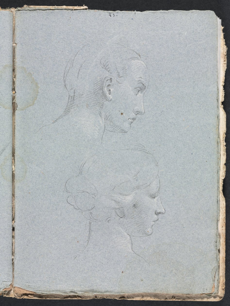 Verona Sketchbook: Two heads strana 85, 1760. od Francesco Lorenzi