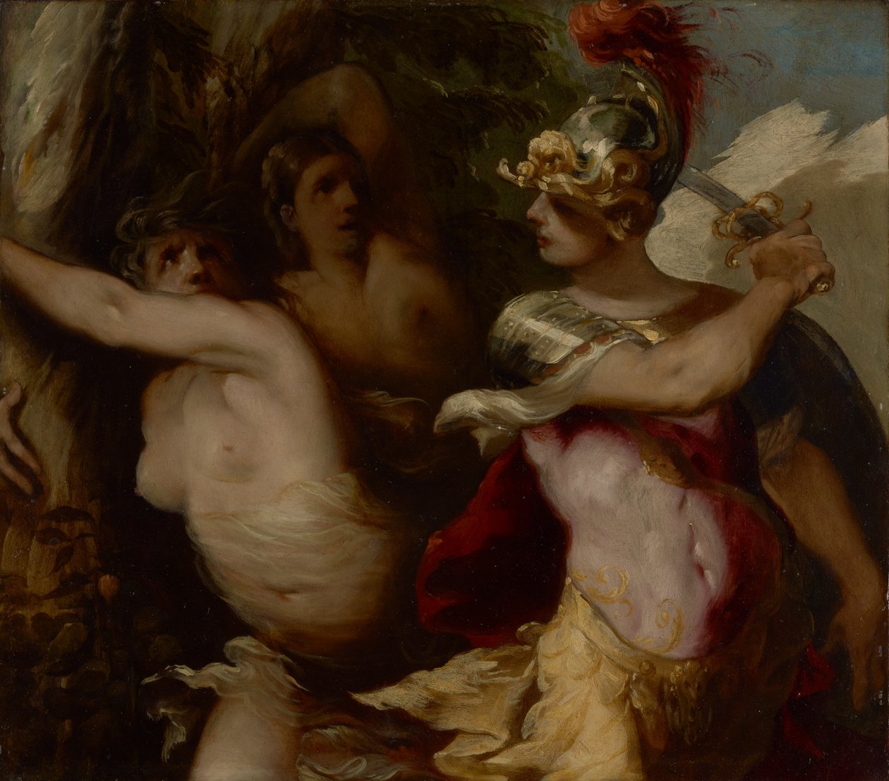 Rinaldovo Dobytí začarovaného lesa, asi 1650-1655 (olej na mědi) od Francesco Maffei