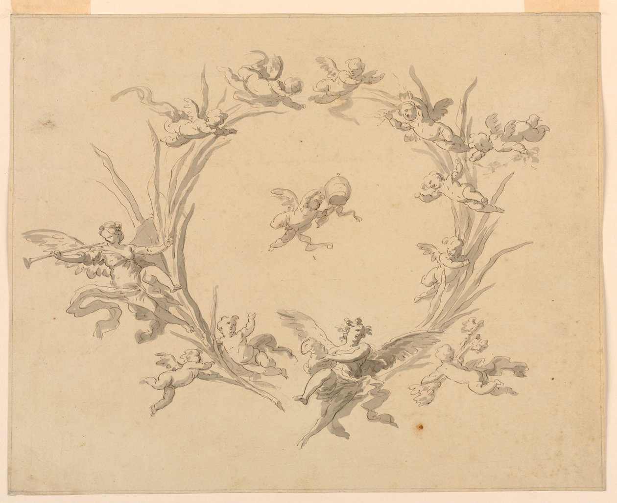 Kresba, Studie pro freskovou výzdobu, Quirinalský palác, Řím, 1815-16 od Francesco Manno