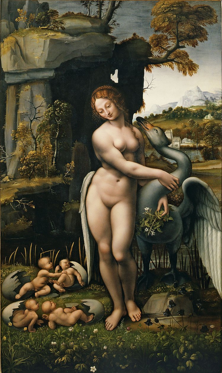 Leda a labuť od Francesco Melzi