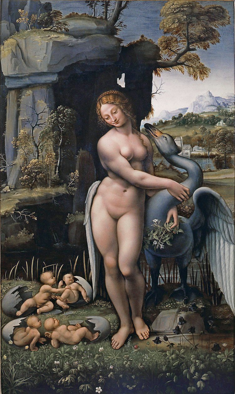 Leda a labuť od Francesco Melzi