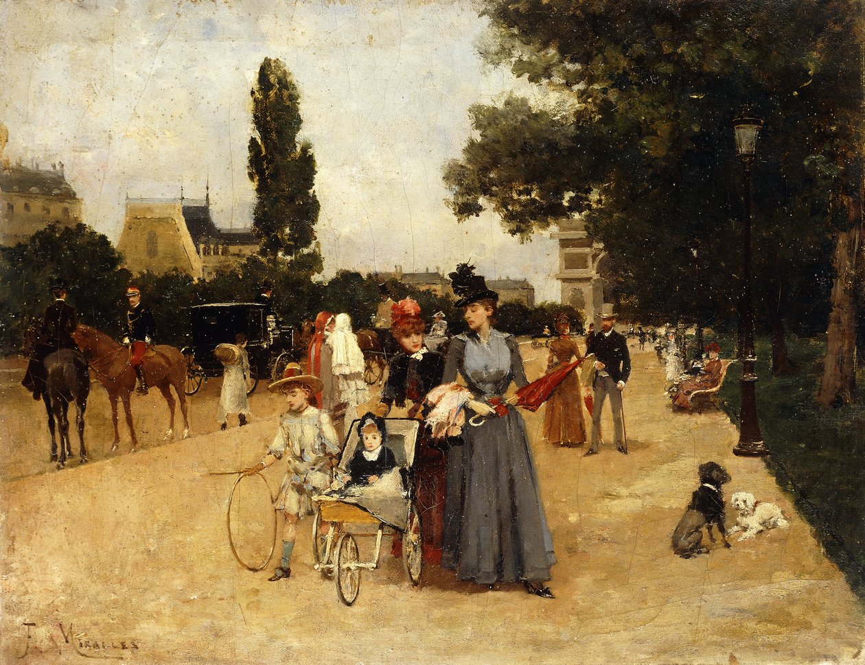 Avenue Foch s výhledem na Arc de Triomphe, od Francesco Miralles Galaup