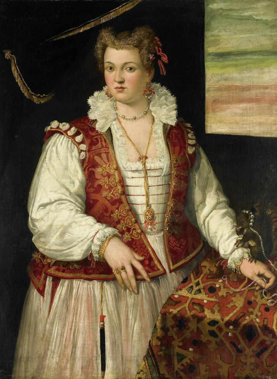 Portrét ženy s veverkou od Francesco Montemezzano (attributed to)