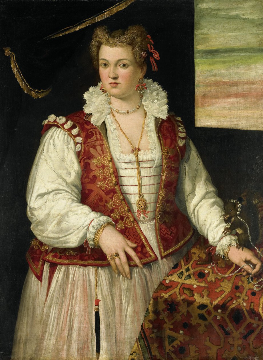 Naisen muotokuva oravan kanssa od Francesco Montemezzano