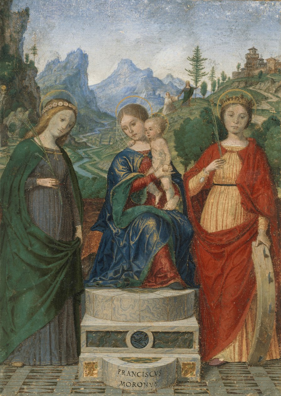 Panna s dítětem na trůn mezi svatými Cecilií a Kateřinou Alexandrijskou, ca. 1510-15. od Francesco Morone
