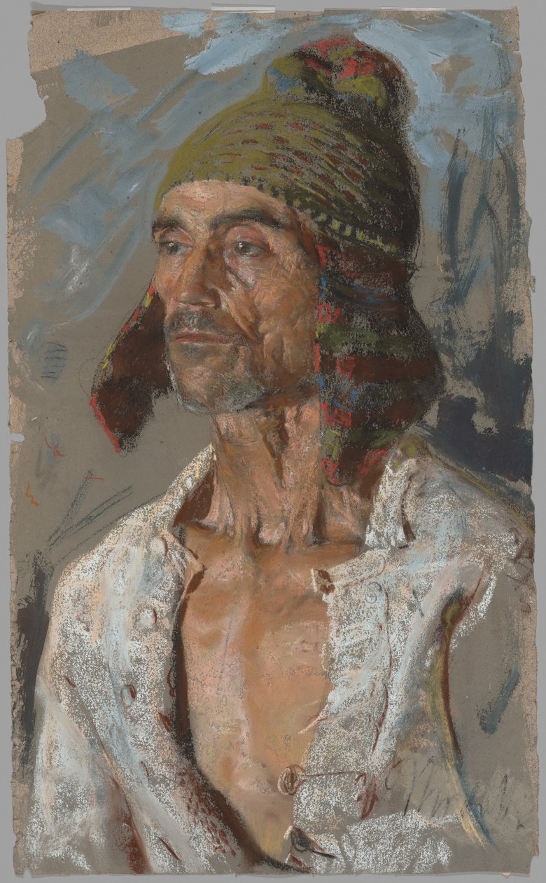 Pastýř (studie pro „Slib“) (recto); Žena držící dítě (studie pro "The Vow") (verze) od Francesco Paolo Michetti
