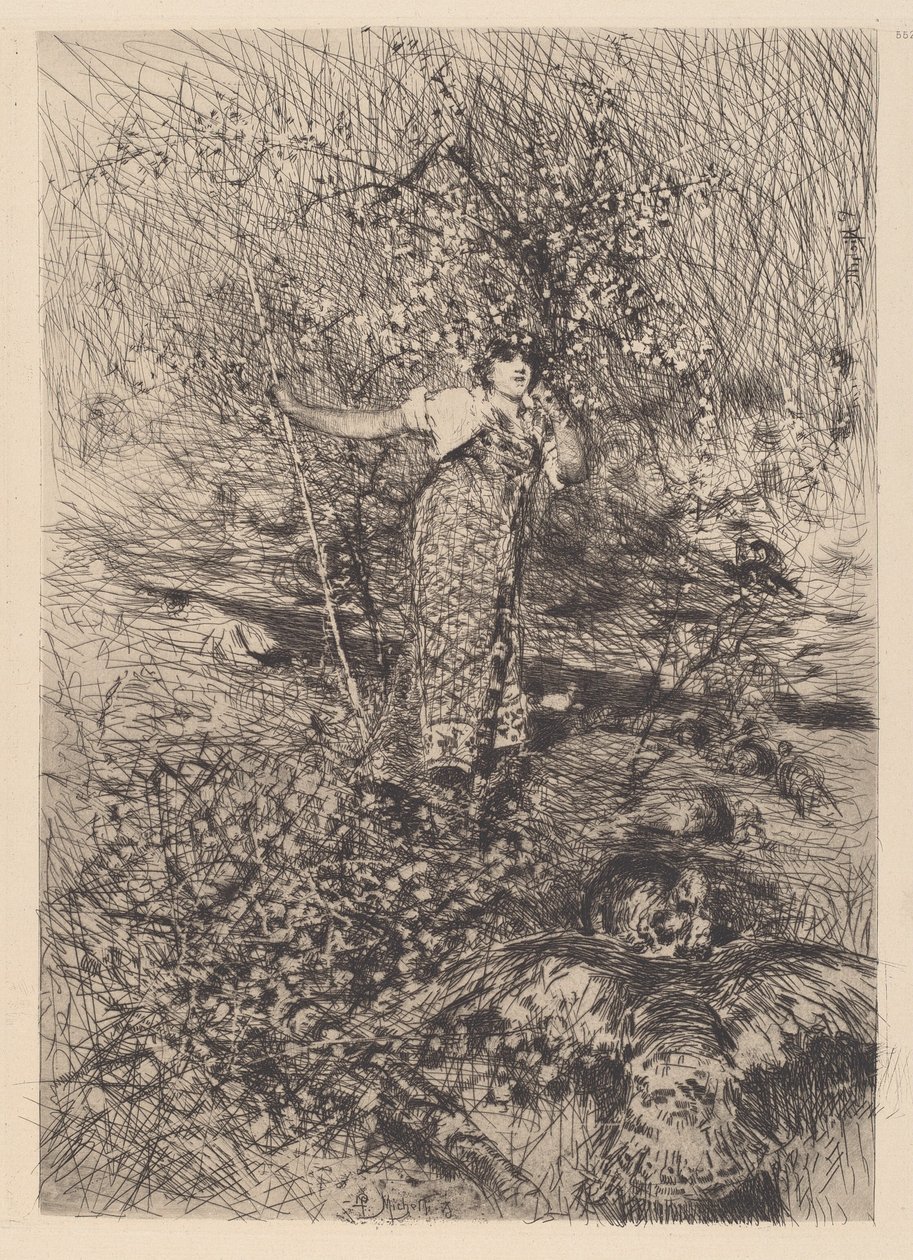 Strážce krůt [Gardeuse de dindons] od Francesco Paolo Michetti