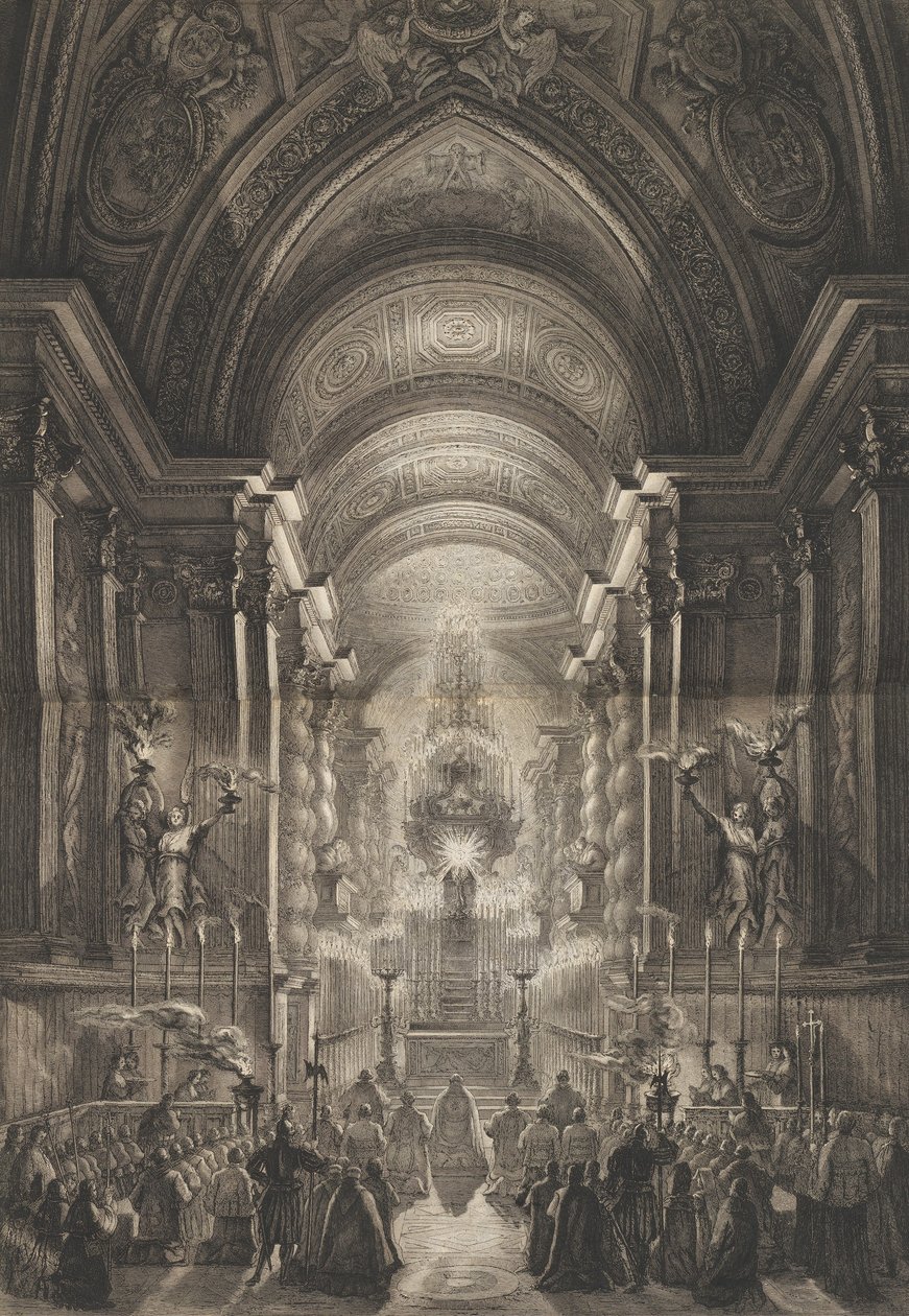 Obřad se konal v Cappella Paolina, Vatikán, 1787. od Francesco Piranesi