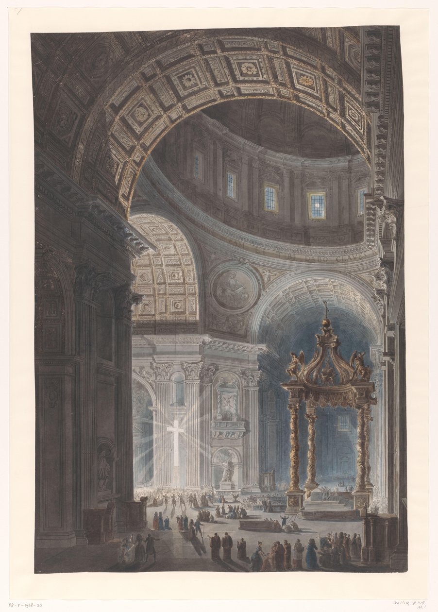 Iluminace svatého kříže u svatého Petra Iluminace kříže v bazilice svatého Petra od Francesco Piranesi
