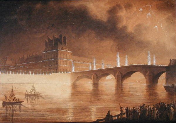 Osvětlení nábřeží a Pont des Tuileries od Francesco Piranesi