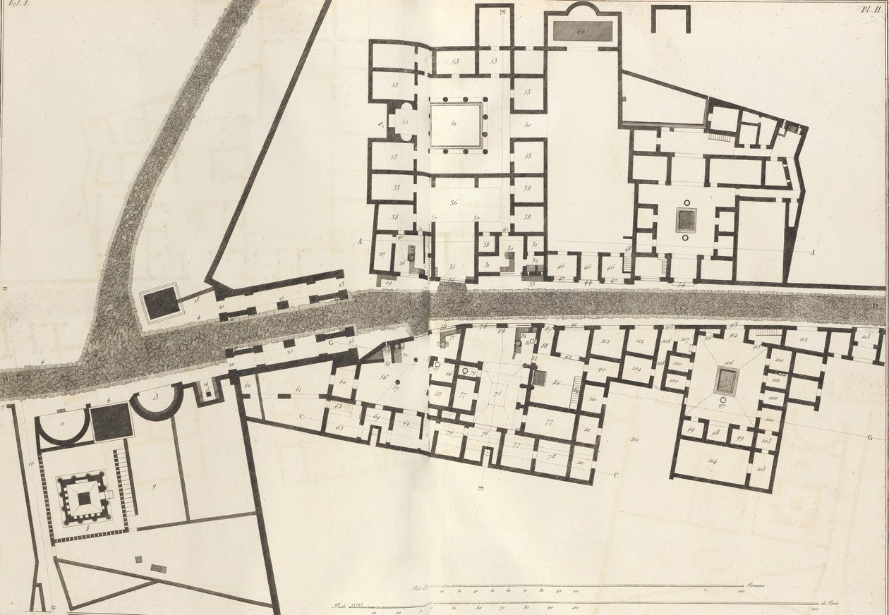 Velký plán vstupu do města Pompeje a jeho okolních budov z Ant..., 1804. od Francesco Piranesi