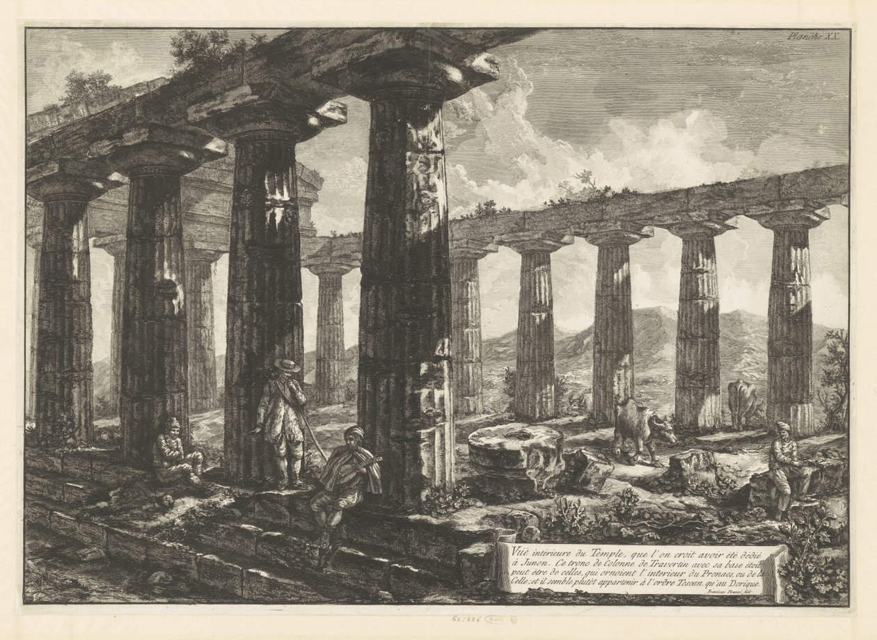 Chrám Juno v Paestum Vue intérieure du Temple, que l
