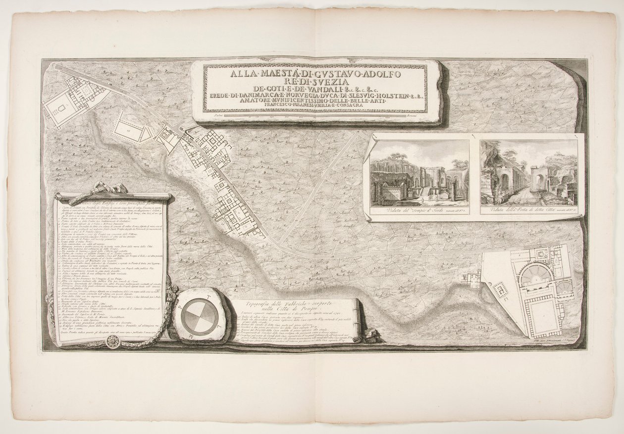Topografie továren objevených ve městě? z Pompejí od Francesco Piranesi