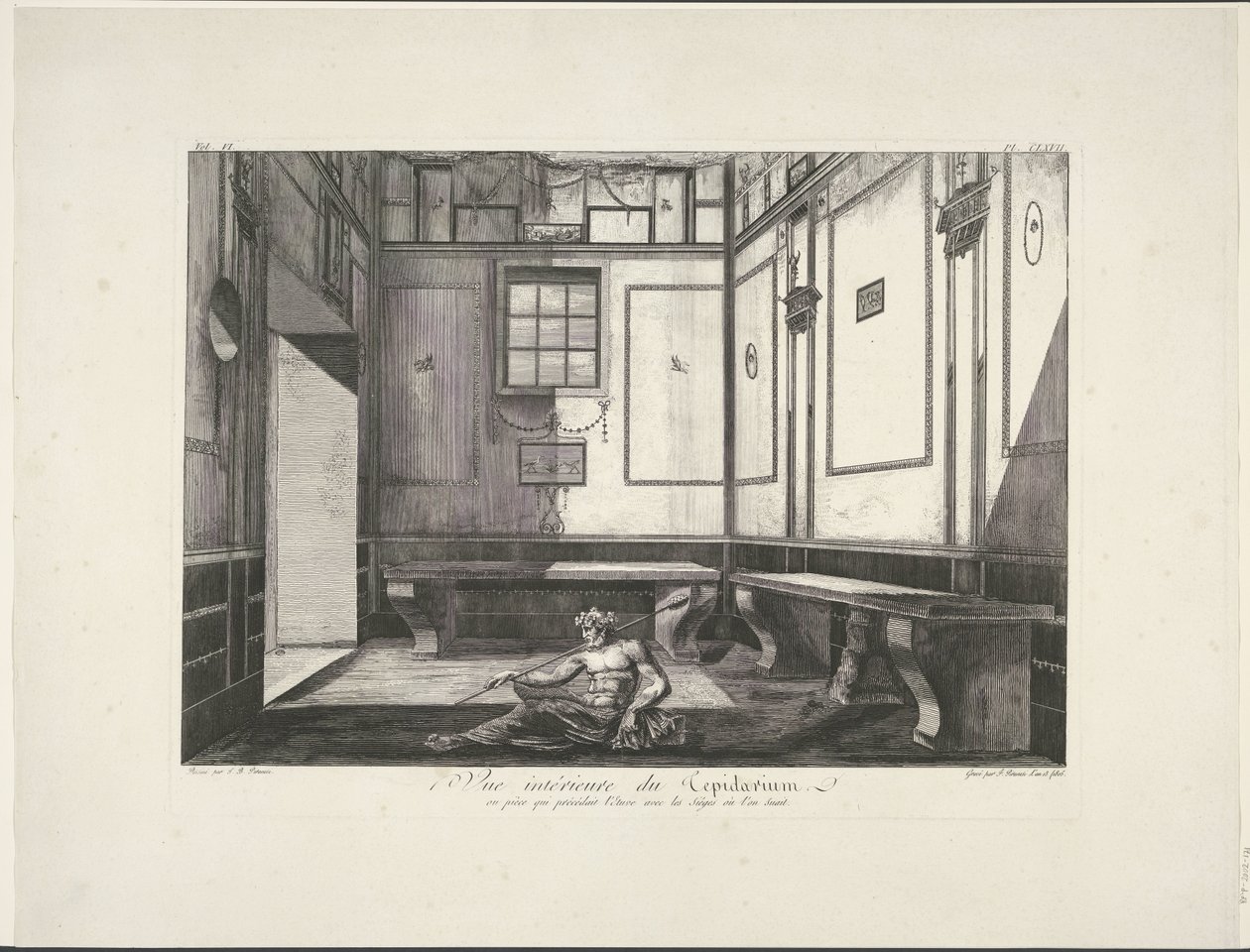 Tepidárium v ​​Pompejích Starožitnosti Magna Graecia (název série) od Francesco Piranesi
