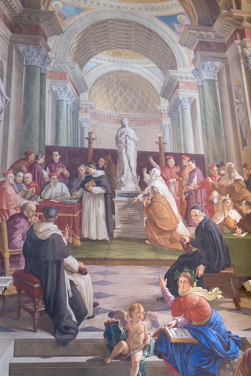 Diskuze o Neposkvrněném početí (freska) (detail 3362150) od Francesco Podesti