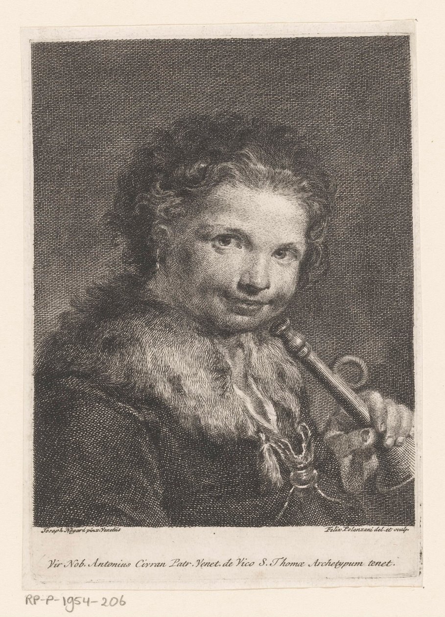 Chlapec s trubkou od Francesco Polanzani