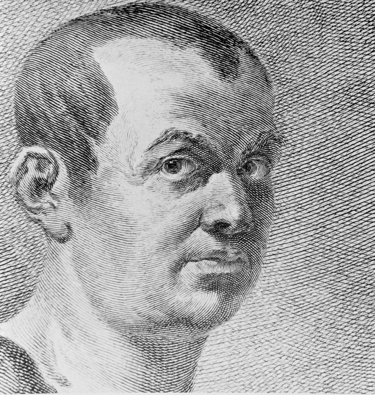 Portrét Giovanni Battista Piranesi 1720-78 1750 rytina bw detail fotografie 136353 od Francesco Polanzani