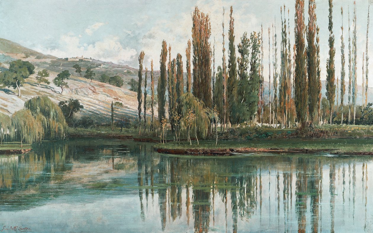 Zdroje Clitunno od Francesco Raffaele Santoro