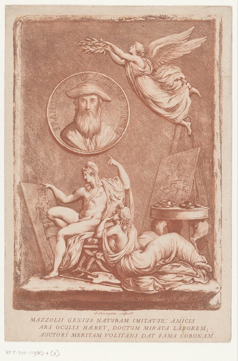 Alegorie umělce Francesca Mazzoliho, známého jako Parmigianino od Francesco Rosaspina