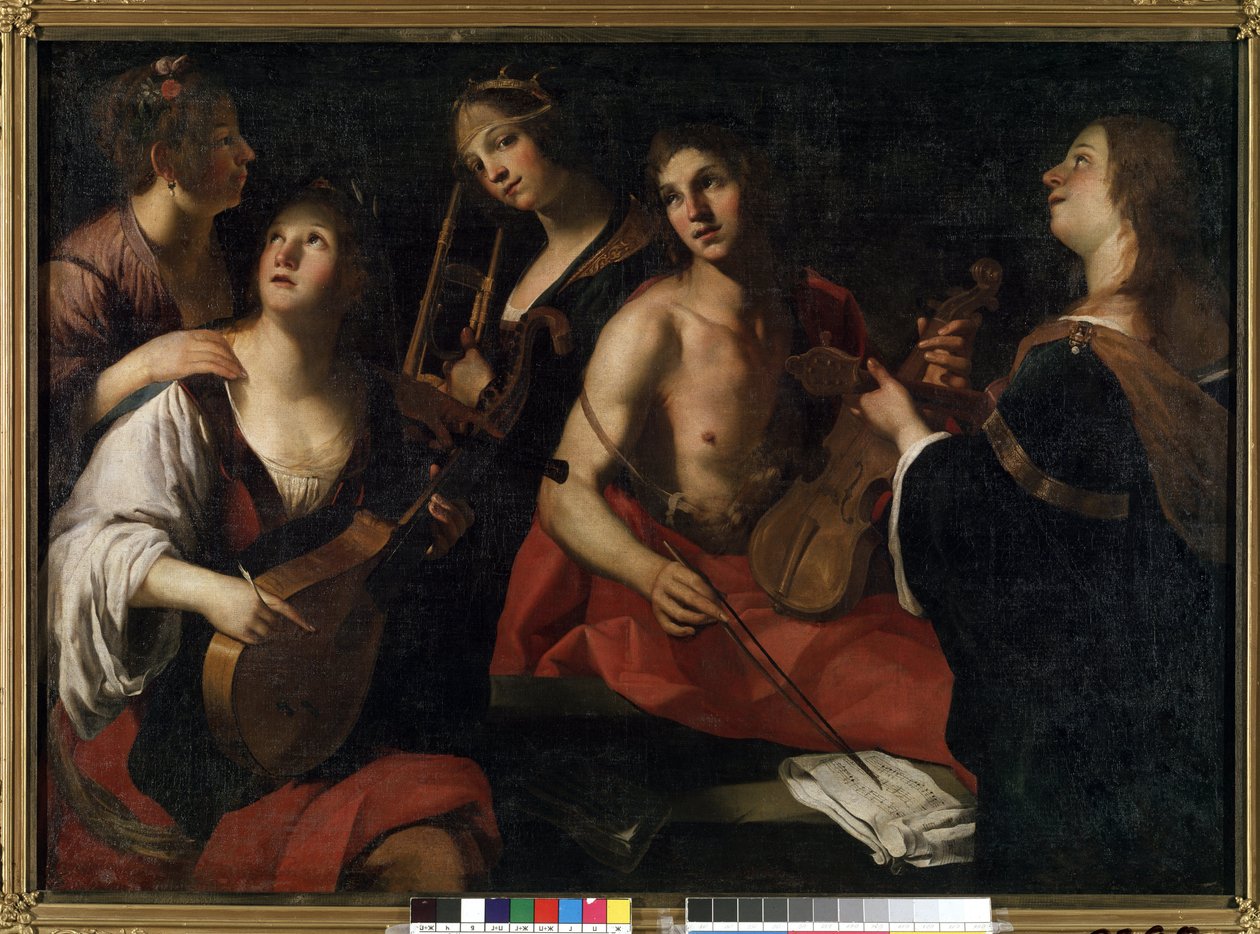 Koncert (Koncert). Obraz Francesca Rusticiho ​​(asi 1575-1626). Olej na plátně od Francesco Rustici