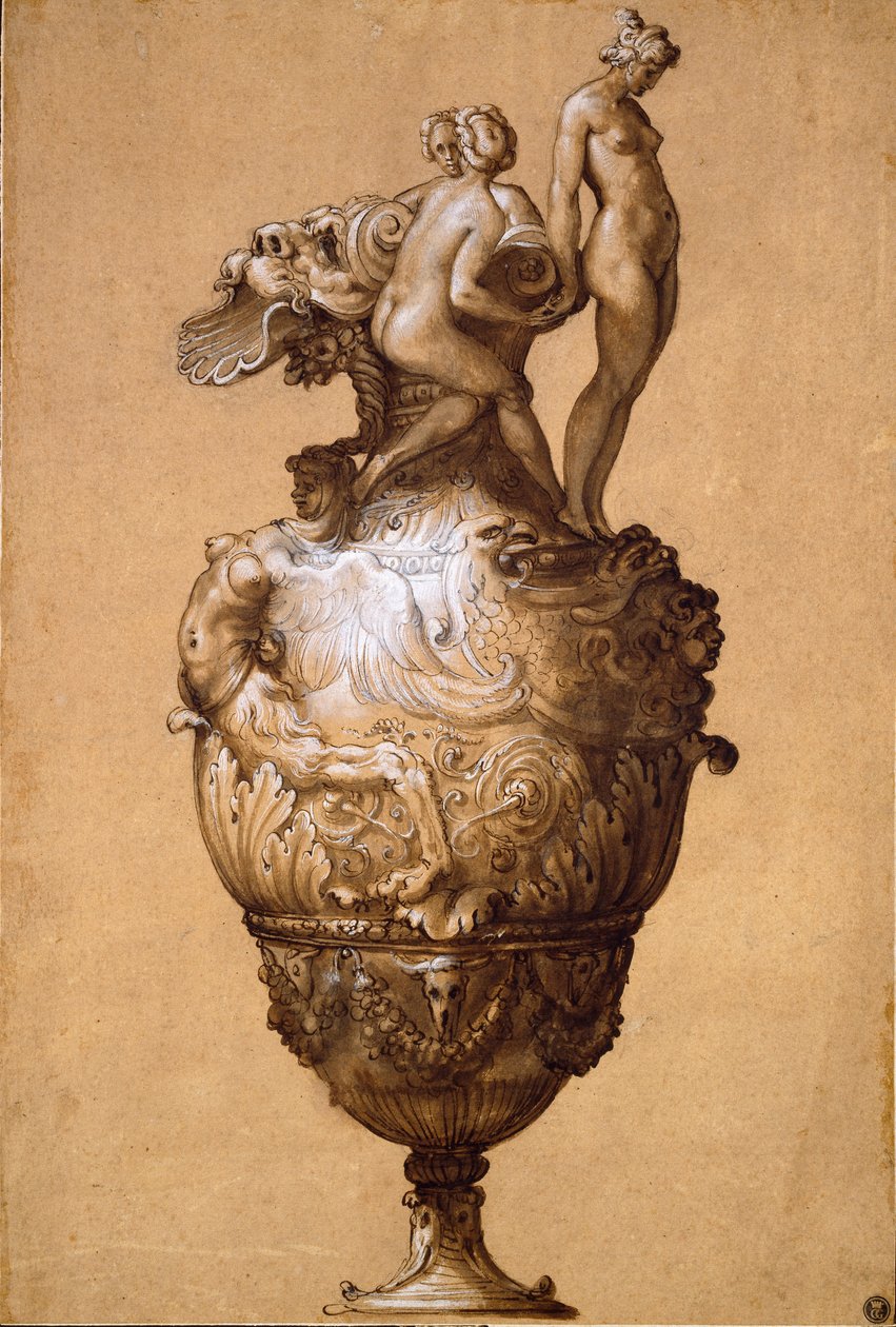 Design for a Ewer, polovina 16. století od Francesco Salviati