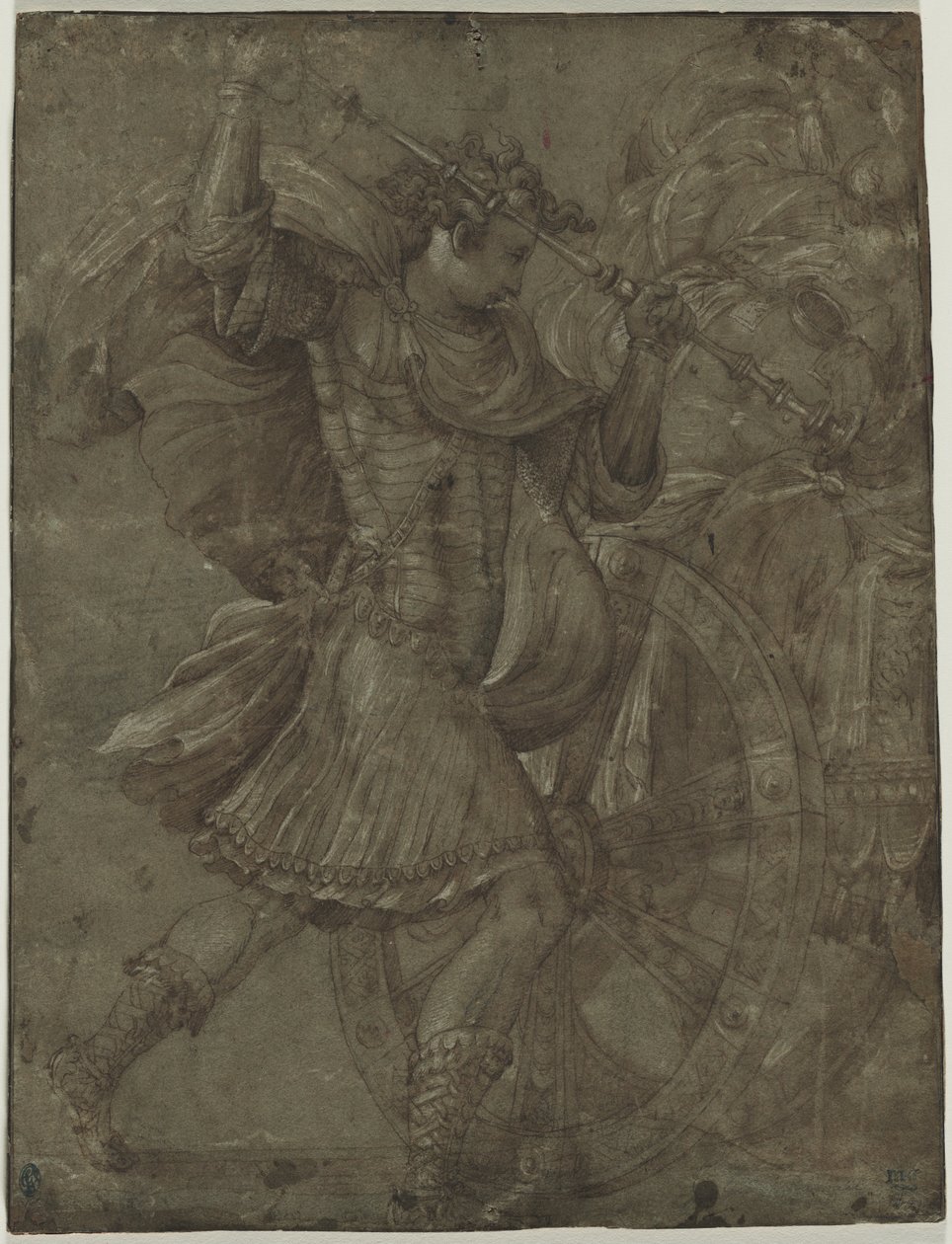 Muž v brnění vedle vozu, c. 1550. od Francesco de Rossi Salviati Cecchino