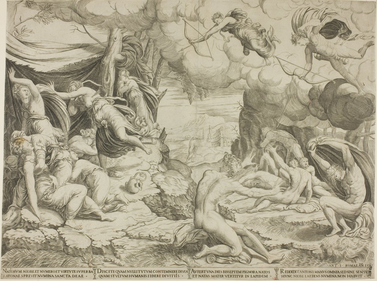 Smrt dětí Niobe od Francesco Salviati